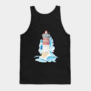 Blue wave on the Pierres Noires lighthouse Tank Top